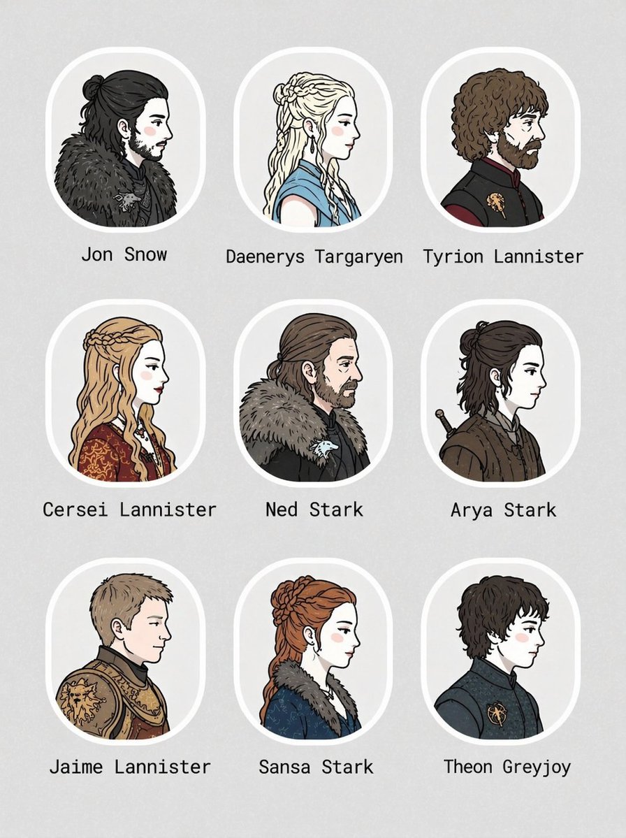 character portrait grid