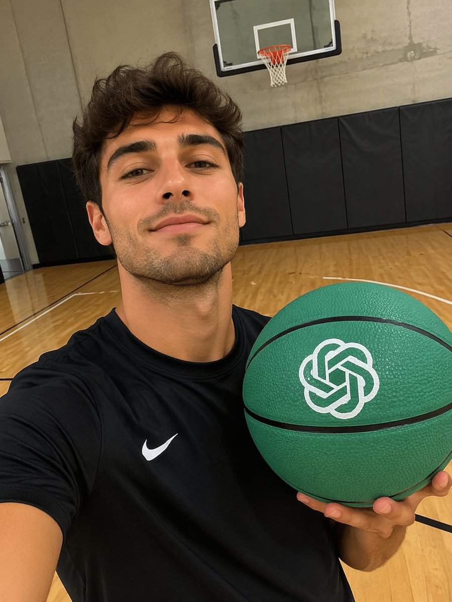 green basketball featuring a large white OpenAI logo