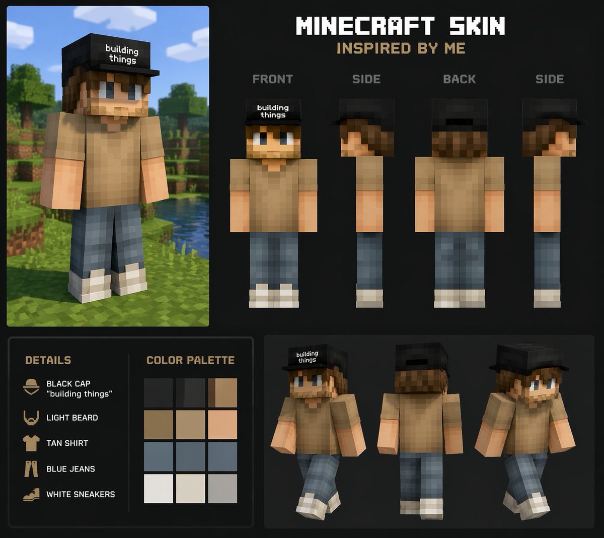 minecraft skin inspired by my look