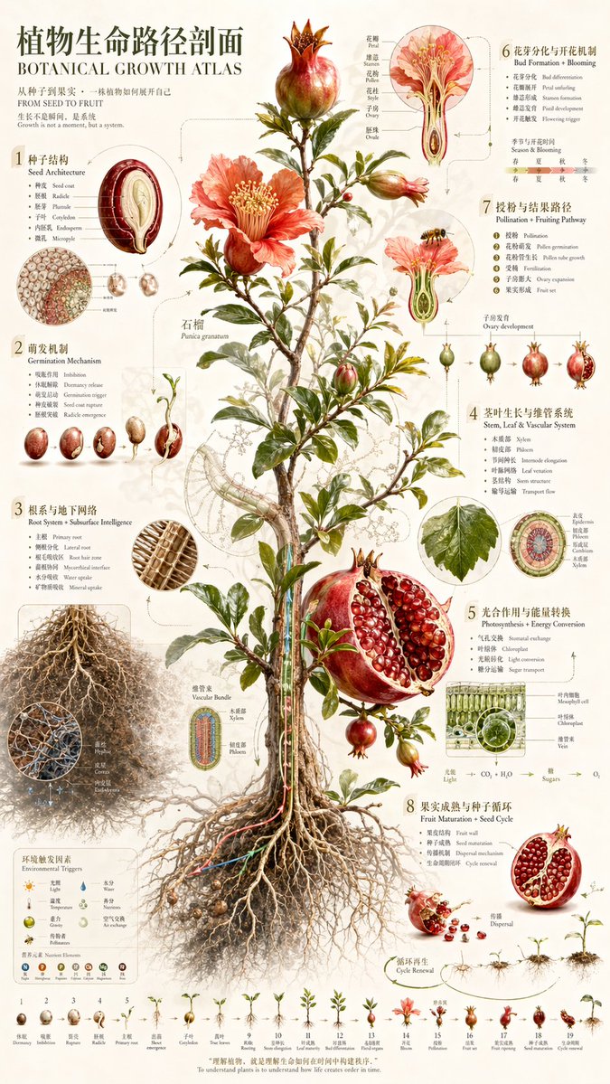 scientific botanical infographic poster